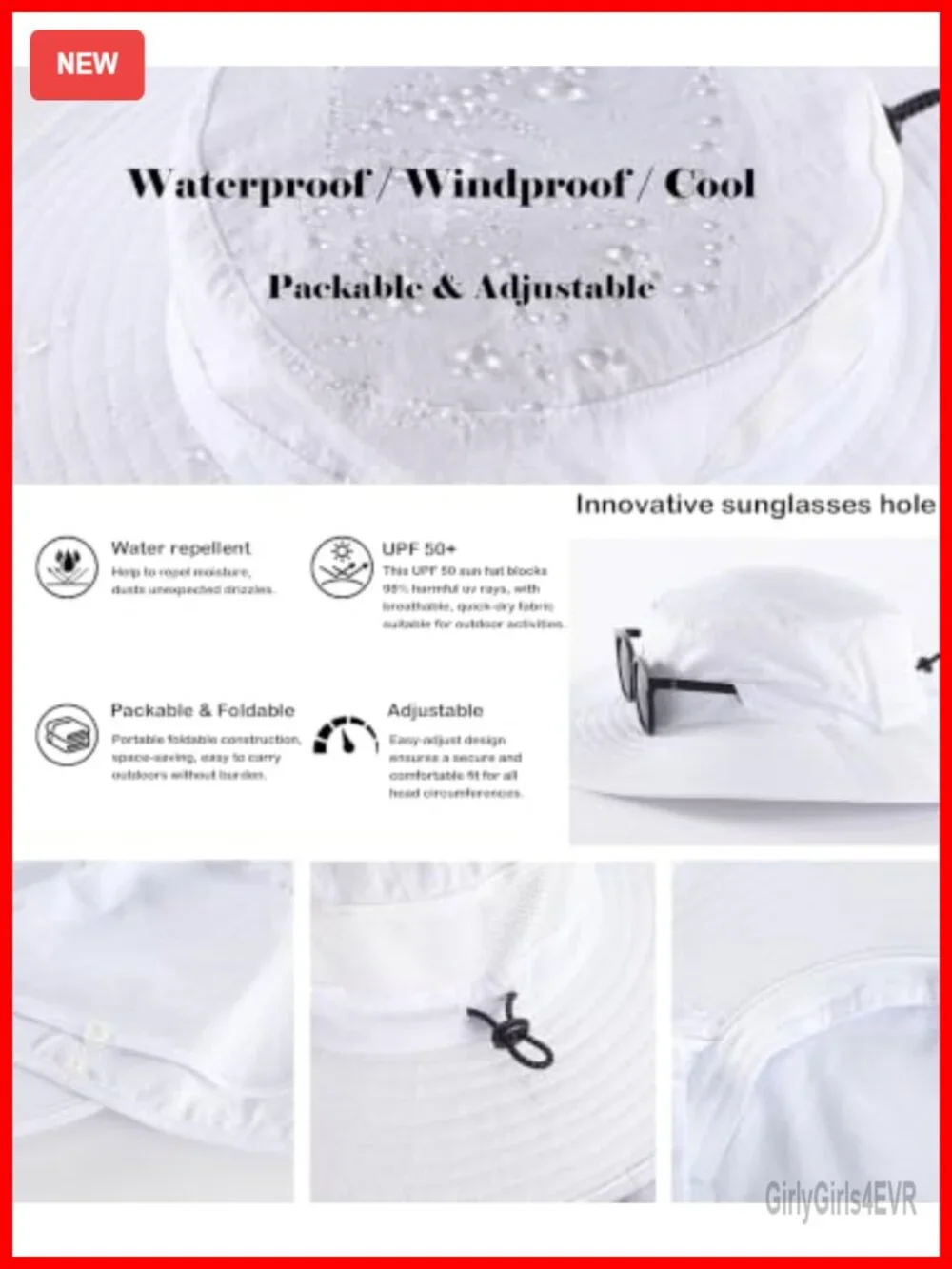 UPF 50+ Wide Brim Sun Hat with Neck Flap Fishing Bucket Hat for Men Women